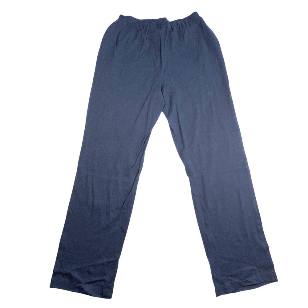 Lands End Knit Pants Womens L 14-16 Navy Blue Loungewear Casual Versatile Soft - Picture 3 of 13